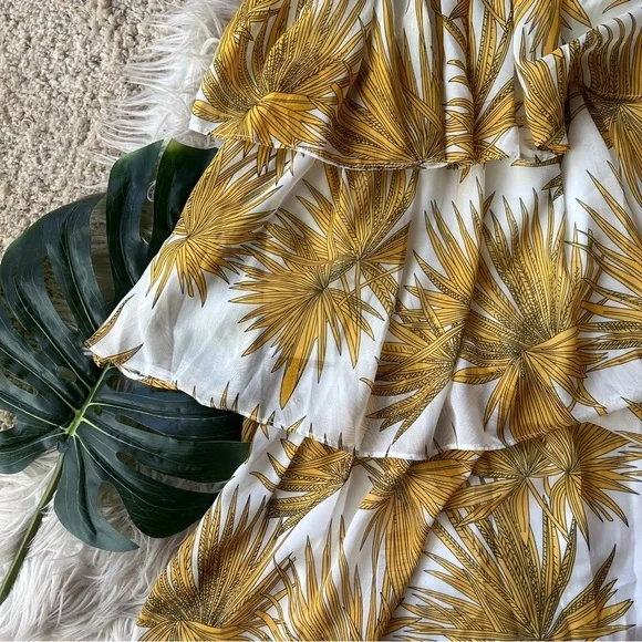 Shopbop yellow floral tiered ruffle midi dress - Picture 15 of 15